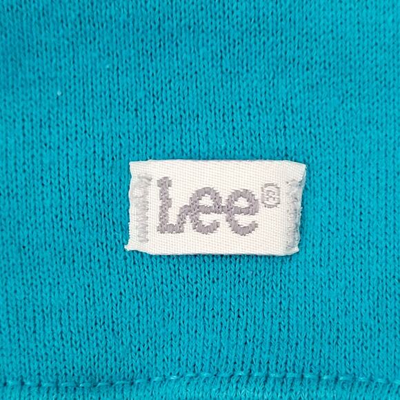 Vintage 90s MOD LEE Sweatshirt Women Large 20x26 Blue Henley - Picture 15 of 16